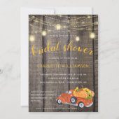 Rustische Herfst Harvest Barnwood Lights Vrijgezel Kaart (Voorkant)