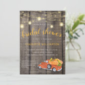 Rustische Herfst Harvest Barnwood Lights Vrijgezel Kaart (Staand voorkant)