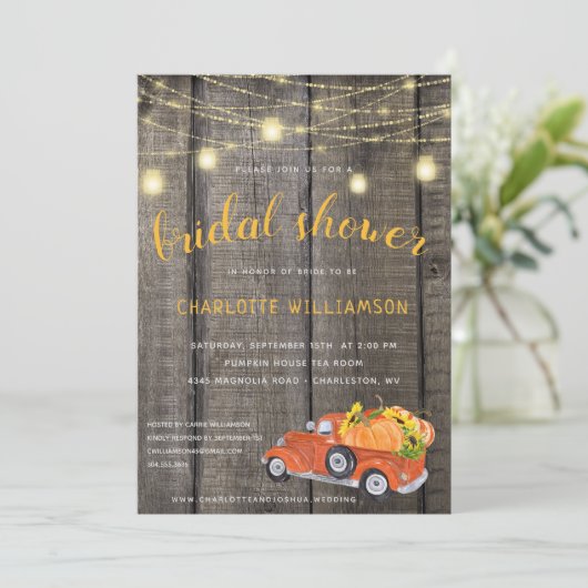 Rustische Herfst Harvest Barnwood Lights Vrijgezel Kaart (Staand voorkant)