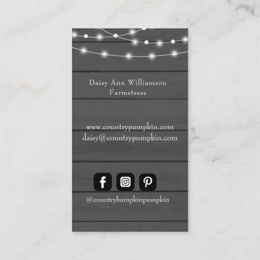 Rustische Herfst Harvest  Truck Barn Wood Visitekaartje (Achterkant)