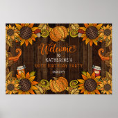 Rustische Herfst | Herfst Birthday Party Welcome Poster (Voorkant)