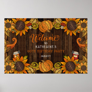 Rustische Herfst   Herfst Birthday Party Welcome Poster