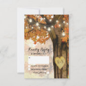Rustische Herfst herfst Boom Twinkle Light Wedding RSVP Kaartje (Voorkant)