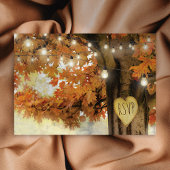 Rustische Herfst herfst Boom Twinkle Light Wedding Uitnodiging Briefkaart