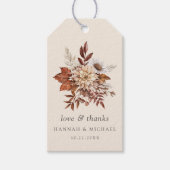 Rustische Herfst herfst Floral Foliage Wedding Cadeaulabel (Voorkant)