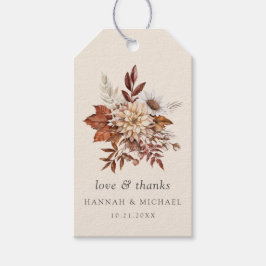 Rustische Herfst herfst Floral Foliage Wedding Cadeaulabel