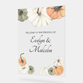 Rustische Herfst herfst White, Oranje pompoenen br Acryl Bord (Hoek)