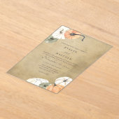 Rustische Herfst herfst White, Oranje pompoenen br Acryl Uitnodigingen (Laagn)