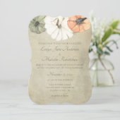 Rustische Herfst herfst White, Oranje pompoenen br Kaart (Staand voorkant)