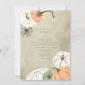 Rustische Herfst herfst White, Oranje pompoenen br Kaart (Voorkant)