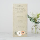 Rustische Herfst herfst White, Oranje pompoenen br Menu (Staand voorkant)