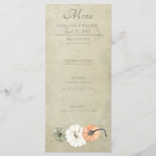 Rustische Herfst herfst White, Oranje pompoenen br Menu