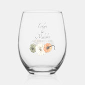 Rustische Herfst herfst White, Oranje pompoenen br Wijnglas Zonder Voet (Voorkant)