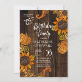 Rustische Herfst |Herfst Zonnebloemen 75e verjaard Kaart (Voorkant)