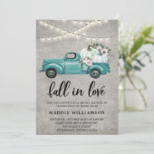 Rustische Herfst in Love Pumpkins Floral Vrijgezel Kaart (Staand voorkant)