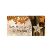 Rustische Herfst najaar boom Twinkle Wedding Etiket (Voorkant)