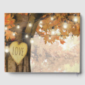 Rustische Herfst najaar boom Twinkle Wedding Gastenboek (Achterkant)