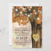 Rustische Herfst najaar boom Twinkle Wedding Kaart (Voorkant)
