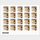 Rustische Herfst najaar boom Twinkle Wedding Vierkante Sticker (Vel)