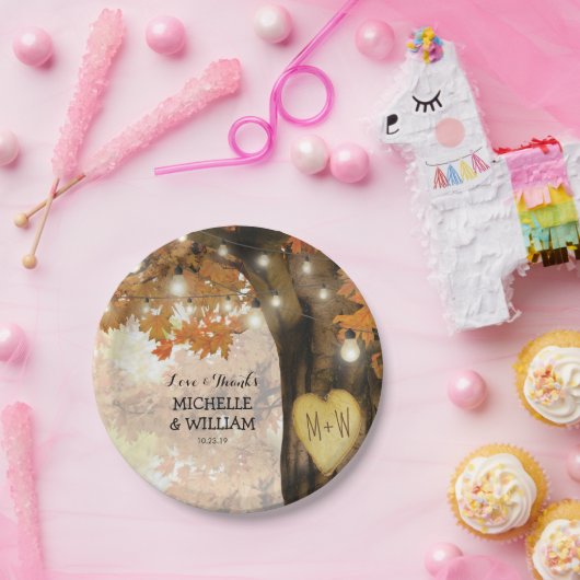 Rustische Herfst najaar Collectie van het Bronwwed Papieren Bordje (Feest)