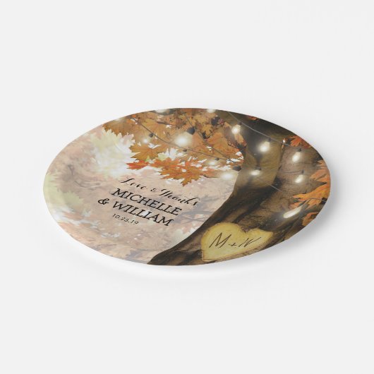 Rustische Herfst najaar Collectie van het Bronwwed Papieren Bordje (Gekanteld)