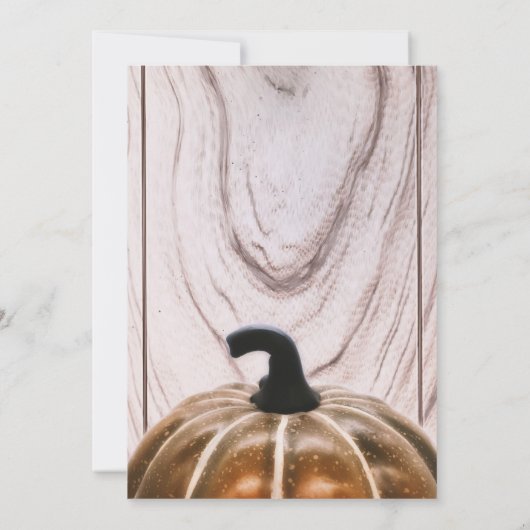Rustische Herfst najaar pompoen Thanksgiving diner Kaart (Achterkant)