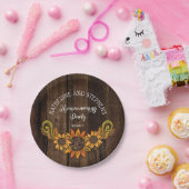 Rustische Herfst | Najaargang zonnebloemen Housewa Papieren Bordje (Feest)