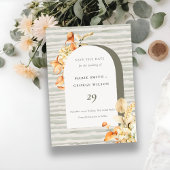 Rustische Herfst Pumpkin Arch Floral Save the Date Bedankkaart