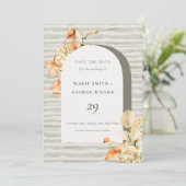 Rustische Herfst Pumpkin Arch Floral Save the Date Bedankkaart (Staand voorkant)