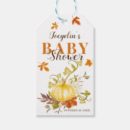 Rustische Herfst Pumpkin | BABY SHOWER WATERVERF Cadeaulabel