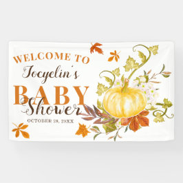 Rustische Herfst Pumpkin | BABY SHOWER WATERVERF Spandoek