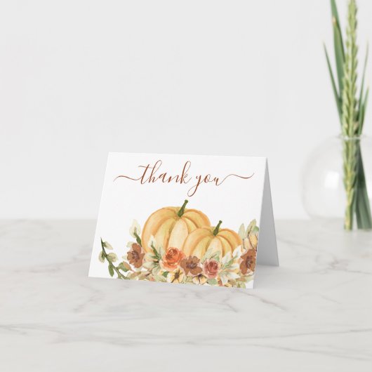 Rustische Herfst Pumpkin Bedankkaart (Voorkant)