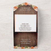 Rustische Herfst Pumpkin Jar Lights Wedding All In One Uitnodiging (Buitenkant)