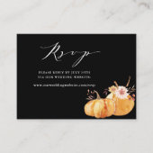 Rustische Herfst Pumpkin Wedding Website RSVP Blac Informatiekaartje (Voorkant)