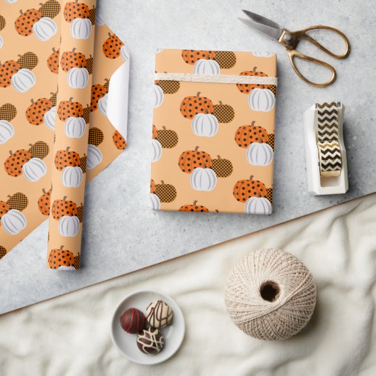 Rustische Herfst Pumpkins Cadeaupapier (Crafts)