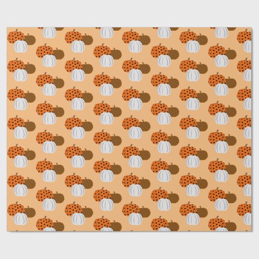 Rustische Herfst Pumpkins Cadeaupapier (Vlak)