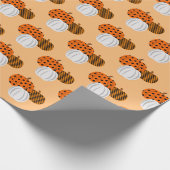 Rustische Herfst Pumpkins Cadeaupapier (Hoek)