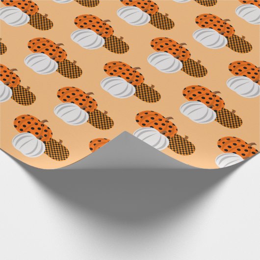Rustische Herfst Pumpkins Cadeaupapier (Hoek)
