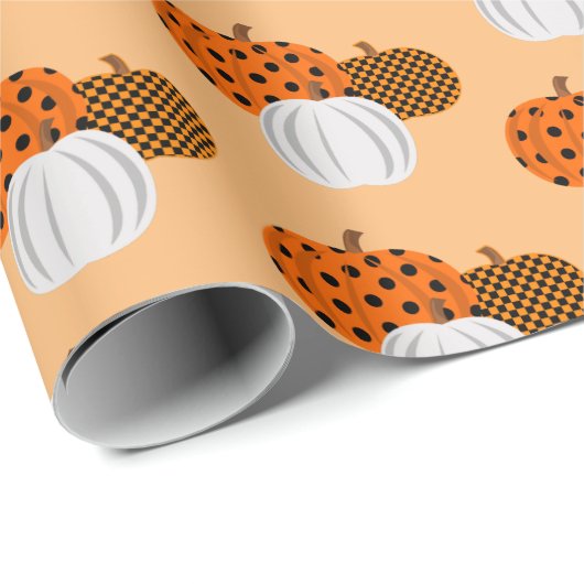 Rustische Herfst Pumpkins Cadeaupapier (Rol Hoek)