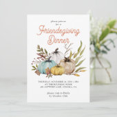 Rustische Herfst Pumpkins Friendsgiving Kaart (Staand voorkant)