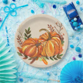 Rustische Herfst Pumpkins Papieren Bordje (Feest)