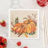 Rustische Herfst Pumpkins Servet (Insitu)
