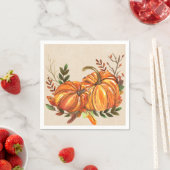 Rustische Herfst Pumpkins Servet (Insitu)