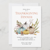 Rustische Herfst Pumpkins Thanksgiving Uitnodiging (Voorkant)