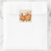 Rustische Herfst Pumpkins Vierkante Sticker (Tas)