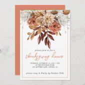 Rustische Herfst Terracotta Bisque Floral Thanksgi Kaart (Voorkant / Achterkant)