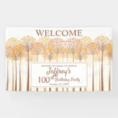 Rustische Herfst Trees Terracotta 100th Birthday P Spandoek (Horizontaal)