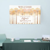 Rustische Herfst Trees Terracotta 30th Birthday Pa Spandoek (Beurs)