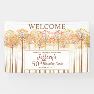 Rustische Herfst Trees Terracotta 50th Birthday Pa Spandoek