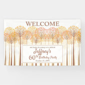 Rustische Herfst Trees Terracotta 60th Birthday Pa Spandoek (Horizontaal)